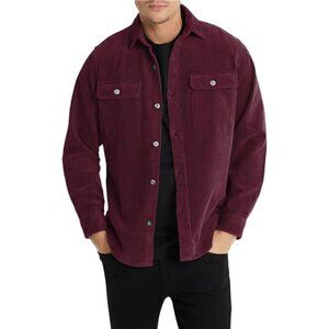 Corduroy Shacket Long Sleeve Button Down Slim Fit
